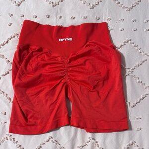 DFYNE Women's Red Gym Shorts